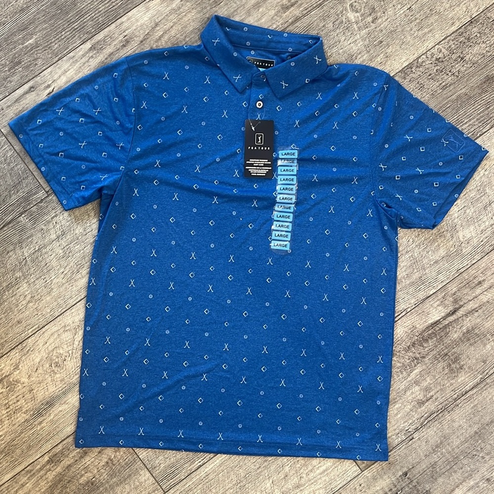 PGA Tour Moisture Wicking Golf Polo- Size Large- NWT
